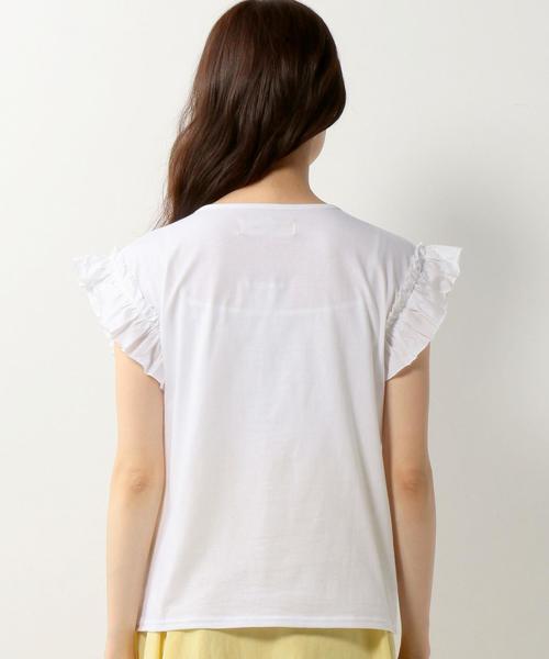 Jewel Changes（ジュエルチェンジズ）の「★JCLW 袖フリル 肩落ち Tシャツ（Tシャツ/カットソー・レディース・ホワイト/ブラック/ライトブルー・FREE）」の12枚目の写真