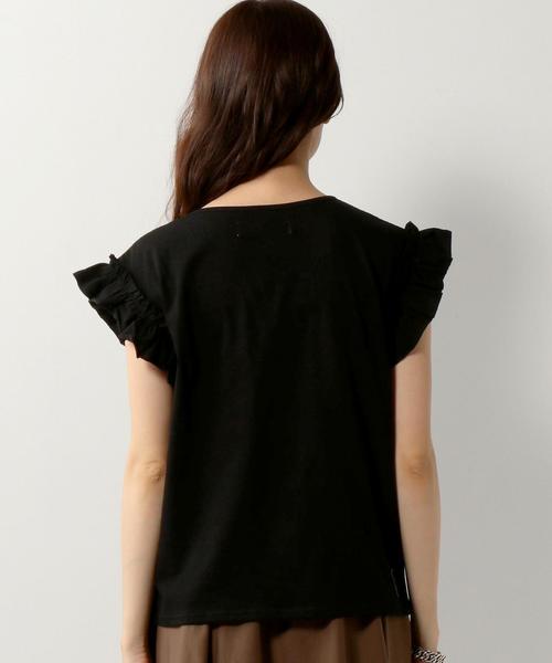 Jewel Changes（ジュエルチェンジズ）の「★JCLW 袖フリル 肩落ち Tシャツ（Tシャツ/カットソー・レディース・ホワイト/ブラック/ライトブルー・FREE）」の14枚目の写真