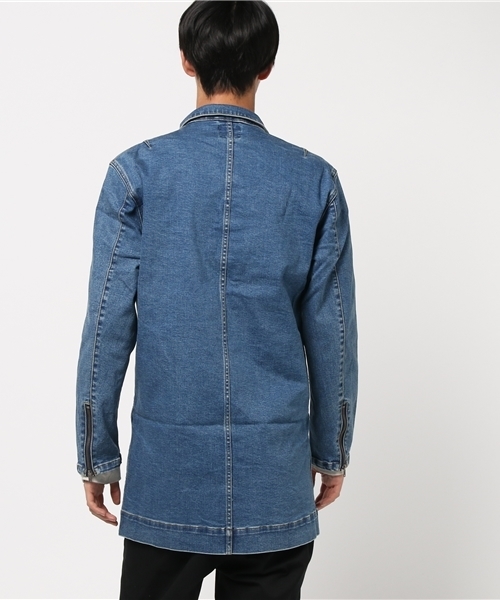 WEGO（ウィゴー）の「WEGO/ロングデニムジャケット（デニムジャケット・メンズ・ブラック/ライトインディゴブルー・MEDIUM/LARGE）」の12枚目の写真