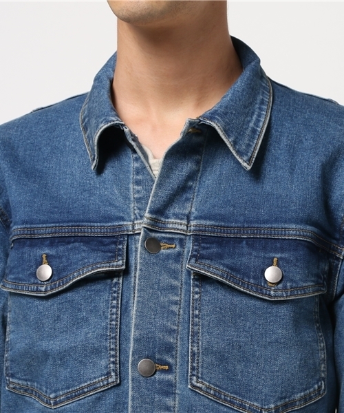 WEGO（ウィゴー）の「WEGO/ロングデニムジャケット（デニムジャケット・メンズ・ブラック/ライトインディゴブルー・MEDIUM/LARGE）」の13枚目の写真