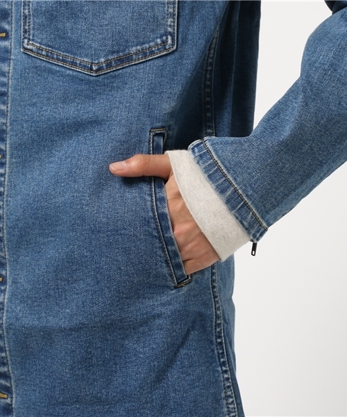 WEGO（ウィゴー）の「WEGO/ロングデニムジャケット（デニムジャケット・メンズ・ブラック/ライトインディゴブルー・MEDIUM/LARGE）」の14枚目の写真