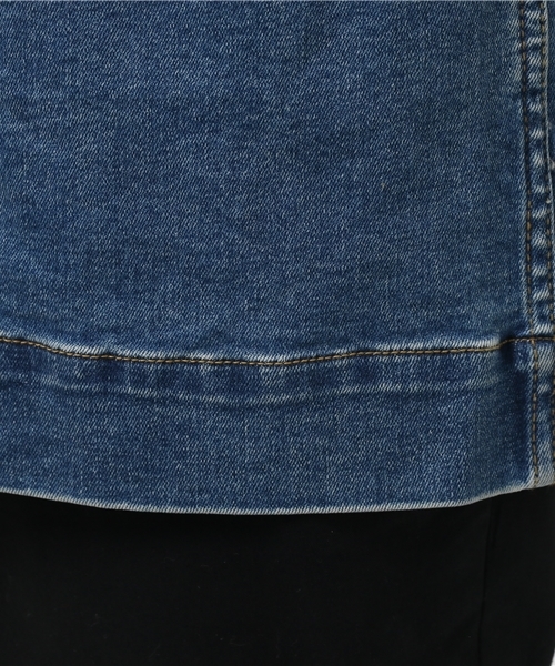 WEGO（ウィゴー）の「WEGO/ロングデニムジャケット（デニムジャケット・メンズ・ブラック/ライトインディゴブルー・MEDIUM/LARGE）」の6枚目の写真