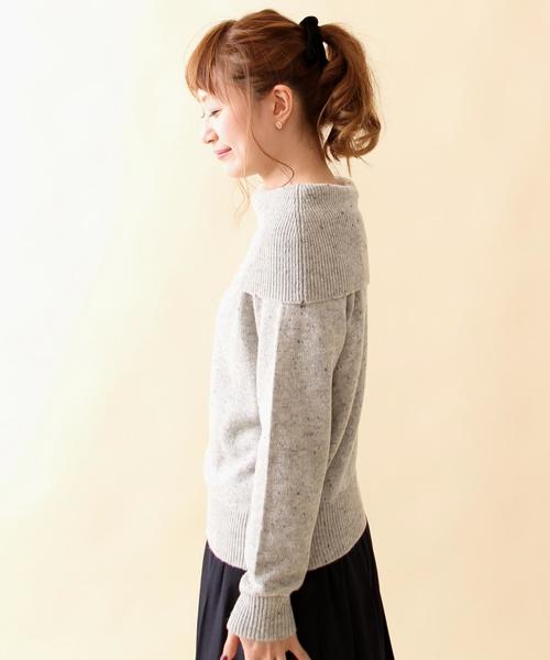 coen(コーエン)の「カラーネップオフショルダーニット(ニット/セーター・レディース・ライトグレー/ネイビー・MEDIUM/LARGE)」の12枚目の写真