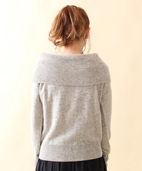 coen(コーエン)の「カラーネップオフショルダーニット(ニット/セーター・レディース・ライトグレー/ネイビー・MEDIUM/LARGE)」の13枚目の写真
