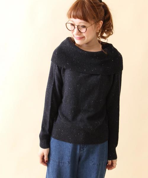 coen(コーエン)の「カラーネップオフショルダーニット(ニット/セーター・レディース・ライトグレー/ネイビー・MEDIUM/LARGE)」の14枚目の写真