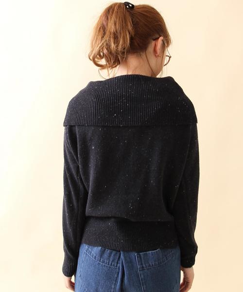 coen(コーエン)の「カラーネップオフショルダーニット(ニット/セーター・レディース・ライトグレー/ネイビー・MEDIUM/LARGE)」の15枚目の写真