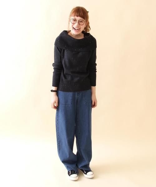 coen(コーエン)の「カラーネップオフショルダーニット(ニット/セーター・レディース・ライトグレー/ネイビー・MEDIUM/LARGE)」の7枚目の写真