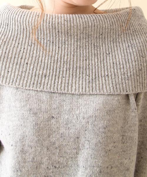 coen(コーエン)の「カラーネップオフショルダーニット(ニット/セーター・レディース・ライトグレー/ネイビー・MEDIUM/LARGE)」の8枚目の写真