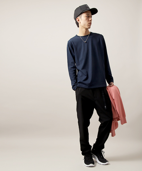 WEGO（ウィゴー）の「WEGO/クルーネックロングTシャツ（Tシャツ/カットソー・メンズ・杢グレー/ブラック/ネイビー/ホワイト・LARGE/MEDIUM）」の10枚目の写真