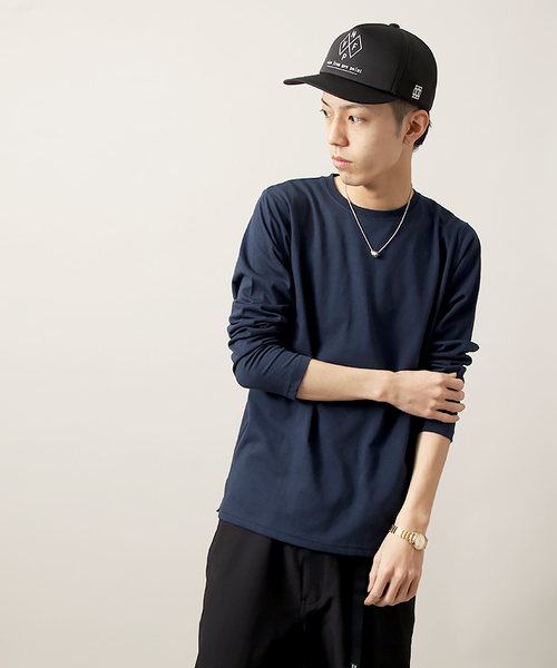 WEGO（ウィゴー）の「WEGO/クルーネックロングTシャツ（Tシャツ/カットソー・メンズ・杢グレー/ブラック/ネイビー/ホワイト・LARGE/MEDIUM）」の17枚目の写真