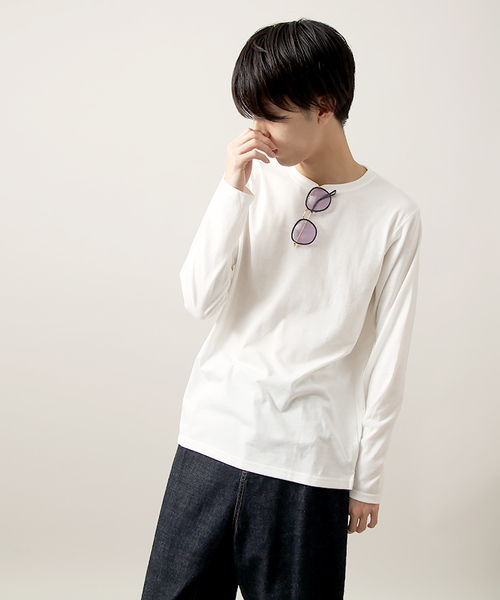 WEGO（ウィゴー）の「WEGO/クルーネックロングTシャツ（Tシャツ/カットソー・メンズ・杢グレー/ブラック/ネイビー/ホワイト・LARGE/MEDIUM）」の22枚目の写真