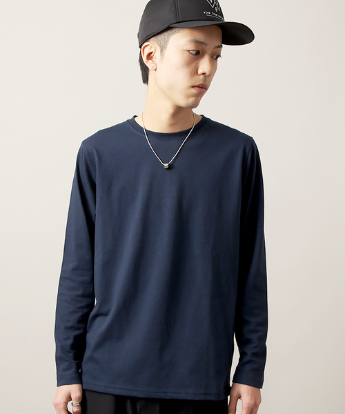 WEGO（ウィゴー）の「WEGO/クルーネックロングTシャツ（Tシャツ/カットソー・メンズ・杢グレー/ブラック/ネイビー/ホワイト・LARGE/MEDIUM）」の21枚目の写真