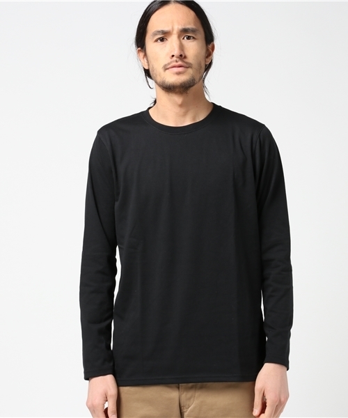 WEGO（ウィゴー）の「WEGO/クルーネックロングTシャツ（Tシャツ/カットソー・メンズ・杢グレー/ブラック/ネイビー/ホワイト・LARGE/MEDIUM）」の12枚目の写真