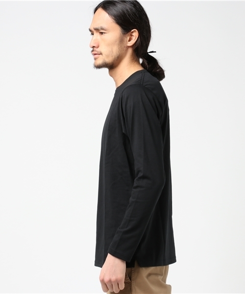 WEGO（ウィゴー）の「WEGO/クルーネックロングTシャツ（Tシャツ/カットソー・メンズ・杢グレー/ブラック/ネイビー/ホワイト・LARGE/MEDIUM）」の5枚目の写真