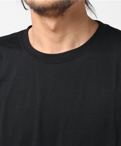 WEGO（ウィゴー）の「WEGO/クルーネックロングTシャツ（Tシャツ/カットソー・メンズ・杢グレー/ブラック/ネイビー/ホワイト・LARGE/MEDIUM）」の7枚目の写真