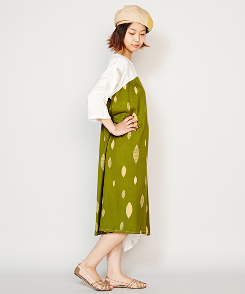 チャイハネ（チャイハネ）の「【チャイハネ】yul 和モダンプリントアシンメトリーヘムワンピース（ワンピース・レディース・ネイビー/イエロー/ホワイト/レッド/ブラック/グレー/パープル・FREE）」の18枚目の写真