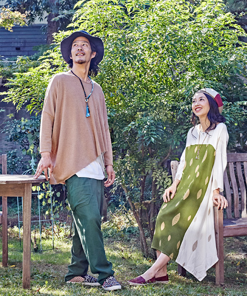 チャイハネ（チャイハネ）の「【チャイハネ】yul 和モダンプリントアシンメトリーヘムワンピース（ワンピース・レディース・ネイビー/イエロー/ホワイト/レッド/ブラック/グレー/パープル・FREE）」の11枚目の写真