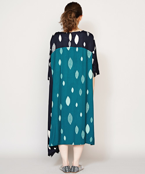 チャイハネ（チャイハネ）の「【チャイハネ】yul 和モダンプリントアシンメトリーヘムワンピース（ワンピース・レディース・ネイビー/イエロー/ホワイト/レッド/ブラック/グレー/パープル・FREE）」の14枚目の写真