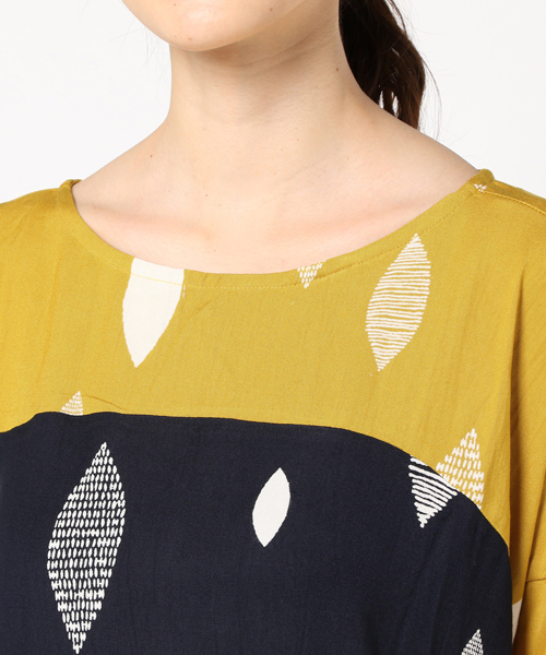 チャイハネ（チャイハネ）の「【チャイハネ】yul 和モダンプリントアシンメトリーヘムワンピース（ワンピース・レディース・ネイビー/イエロー/ホワイト/レッド/ブラック/グレー/パープル・FREE）」の22枚目の写真