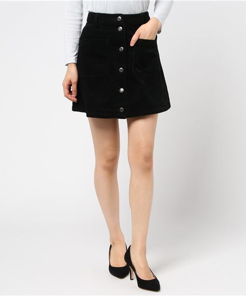 WEGO（ウィゴー）の「WEGO/前ボタンコーデュロイミニスカート（スカート・レディース・ブラック/ブラウン/ブルー/ワイン/ライトピンク/グリーン系その他/ライトベージュ・LARGE/MEDIUM/SMALL）」の20枚目の写真