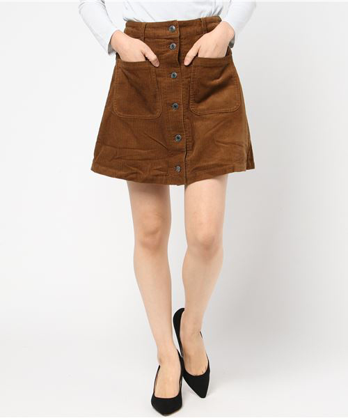 WEGO（ウィゴー）の「WEGO/前ボタンコーデュロイミニスカート（スカート・レディース・ブラック/ブラウン/ブルー/ワイン/ライトピンク/グリーン系その他/ライトベージュ・LARGE/MEDIUM/SMALL）」の19枚目の写真