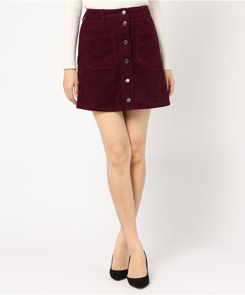 WEGO（ウィゴー）の「WEGO/前ボタンコーデュロイミニスカート（スカート・レディース・ブラック/ブラウン/ブルー/ワイン/ライトピンク/グリーン系その他/ライトベージュ・LARGE/MEDIUM/SMALL）」の17枚目の写真
