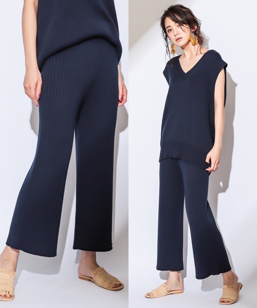 CIAOPANIC（チャオパニック）の「ニットパンツ（その他パンツ・レディース・アイボリー/ブラウン/ネイビー/グレー・FREE）」の4枚目の写真