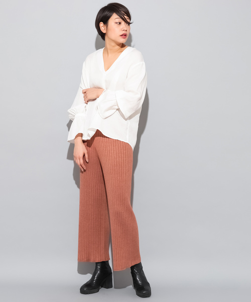 CIAOPANIC（チャオパニック）の「ニットパンツ（その他パンツ・レディース・アイボリー/ブラウン/ネイビー/グレー・FREE）」の9枚目の写真