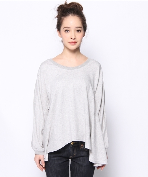 CIAOPANIC（チャオパニック）の「【Ciaopanic】裏毛フレアPO（Tシャツ/カットソー・レディース・オフホワイト/グレー/ブルー・FREE）」の4枚目の写真