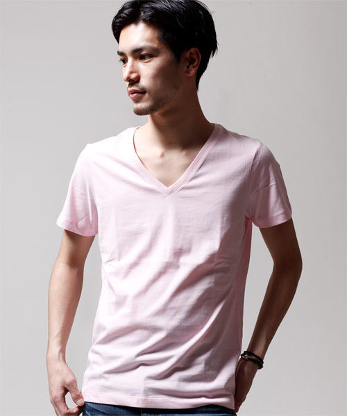 NANO universe（ナノユニバース）の「ｗｊｋ / Plain V-neck Tee S/S（Tシャツ/カットソー・メンズ・ホワイト/ブラック/グレー/カーキ/ネイビー/ライトピンク・SMALL/MEDIUM/LARGE）」の6枚目の写真