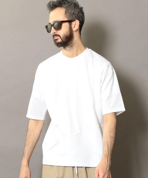BEAUTY&YOUTH UNITED ARROWS（ビューティーアンドユースユナイテッドアローズ）の「BY コンビファブリック パネル Tシャツ ◆（Tシャツ/カットソー・メンズ・ネイビー/ベージュ/ホワイト・X-LARGE/SMALL/MEDIUM/LARGE）」の4枚目の写真