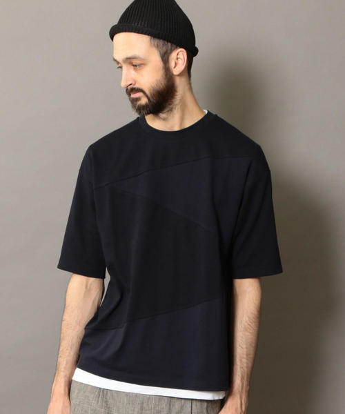 BEAUTY&YOUTH UNITED ARROWS（ビューティーアンドユースユナイテッドアローズ）の「BY コンビファブリック パネル Tシャツ ◆（Tシャツ/カットソー・メンズ・ネイビー/ベージュ/ホワイト・X-LARGE/SMALL/MEDIUM/LARGE）」の10枚目の写真