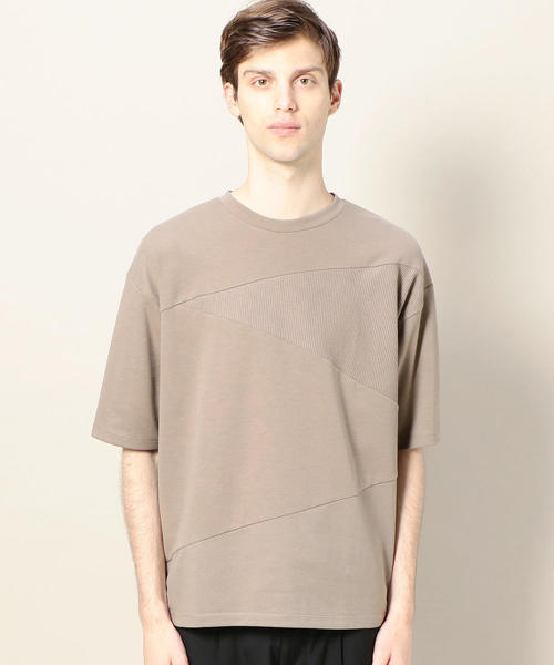 BEAUTY&YOUTH UNITED ARROWS（ビューティーアンドユースユナイテッドアローズ）の「BY コンビファブリック パネル Tシャツ ◆（Tシャツ/カットソー・メンズ・ネイビー/ベージュ/ホワイト・X-LARGE/SMALL/MEDIUM/LARGE）」の5枚目の写真