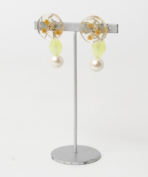 tone(トーン)の「【nocca】flower circle pierce(ピアス(両耳用)・レディース・イエロー・FREE)」の1枚目の写真