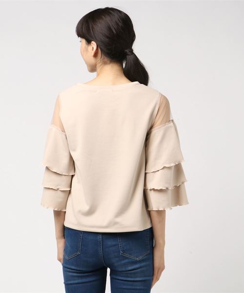 archives（アルシーヴ）の「ティアードスリーブポンチプルオーバー（Tシャツ/カットソー・レディース・ブラック/グレー/ベージュ・MEDIUM）」の5枚目の写真