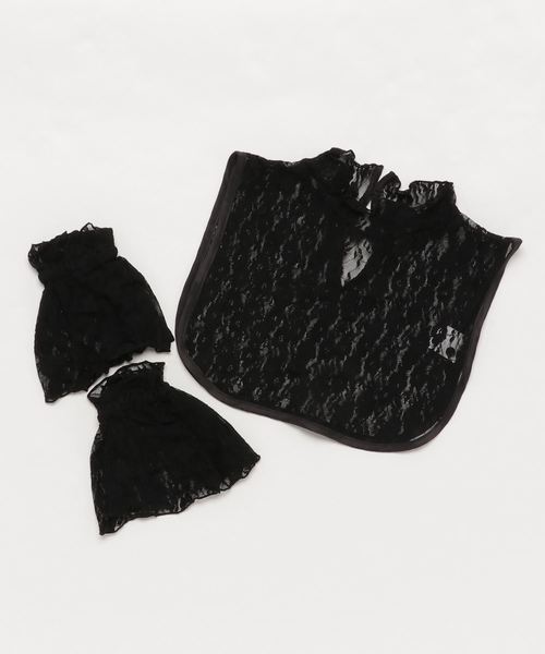 Heather(ヘザー)の「レースハイネックツケエリSET 814042(付け襟・レディース・ホワイト/ブラック・ONE SIZE)」の2枚目の写真