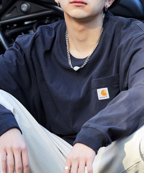 Carhartt(カーハート)の「carhartt(カーハート) Workwear Pocket Long-Sleeve T-Shirts ポケットロングTシャツ トップス(Tシャツ/カットソー・レディース・ホワイト/ブラック/ネイビー/レッド/オレンジ/ヘザーグレー/グレー系その他/グリーン系その他/ダークブラウン/オリーブ/グリーン/ワイン/ブルー系その他2/ブラウン系その他/レッド系その他/グリーン系その他2/レッド系その他2/ブラック系/ネイビー系/レッド系/グレー系・M/L/XL/S/XXL)」の13枚目の写真