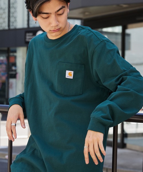 Carhartt(カーハート)の「carhartt(カーハート) Workwear Pocket Long-Sleeve T-Shirts ポケットロングTシャツ トップス(Tシャツ/カットソー・レディース・ホワイト/ブラック/ネイビー/レッド/オレンジ/ヘザーグレー/グレー系その他/グリーン系その他/ダークブラウン/オリーブ/グリーン/ワイン/ブルー系その他2/ブラウン系その他/レッド系その他/グリーン系その他2/レッド系その他2/ブラック系/ネイビー系/レッド系/グレー系・M/L/XL/S/XXL)」の10枚目の写真