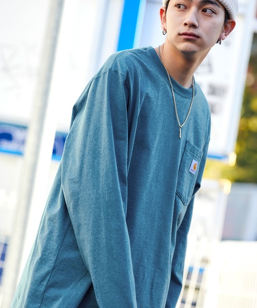 Carhartt(カーハート)の「carhartt(カーハート) Workwear Pocket Long-Sleeve T-Shirts ポケットロングTシャツ トップス(Tシャツ/カットソー・レディース・ホワイト/ブラック/ネイビー/レッド/オレンジ/ヘザーグレー/グレー系その他/グリーン系その他/ダークブラウン/オリーブ/グリーン/ワイン/ブルー系その他2/ブラウン系その他/レッド系その他/グリーン系その他2/レッド系その他2/ブラック系/ネイビー系/レッド系/グレー系・M/L/XL/S/XXL)」の14枚目の写真