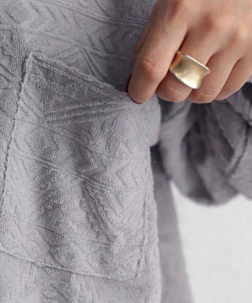 antiqua(アンティカ)の「パイルワイドトップス(Tシャツ/カットソー・レディース・ライトグレー/ブラック・ML/LXL)」の9枚目の写真