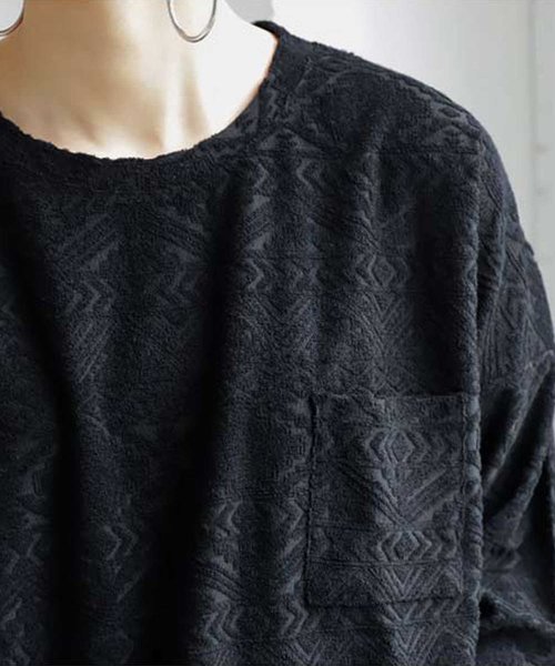 antiqua(アンティカ)の「パイルワイドトップス(Tシャツ/カットソー・レディース・ライトグレー/ブラック・ML/LXL)」の12枚目の写真
