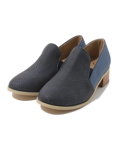 WHO'S WHO gallery（フーズフーギャラリー）の「クロコ切替スリッポン（スニーカー・レディース・ネイビー/ホワイト/ブラック・MEDIUM/LARGE/SMALL）」の3枚目の写真