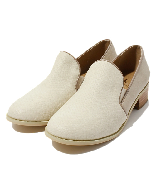 WHO'S WHO gallery（フーズフーギャラリー）の「クロコ切替スリッポン（スニーカー・レディース・ネイビー/ホワイト/ブラック・MEDIUM/LARGE/SMALL）」の2枚目の写真