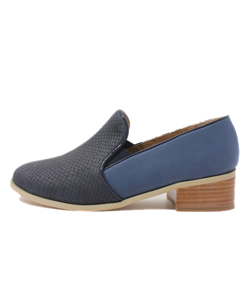 WHO'S WHO gallery（フーズフーギャラリー）の「クロコ切替スリッポン（スニーカー・レディース・ネイビー/ホワイト/ブラック・MEDIUM/LARGE/SMALL）」の6枚目の写真