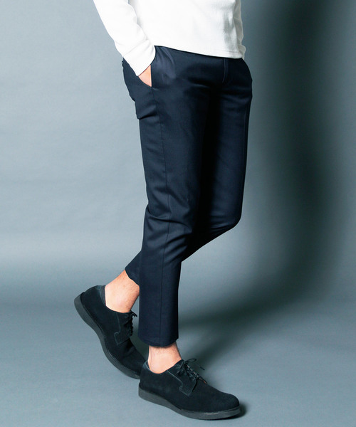 Magine（マージン）の「WOOL TROPICAL STRETCH TAPERED CROPPED PANTS:ウール トロピカル ストレッチ テーパードクロップドパンツ（スラックス・メンズ・チャコールグレー/ブラック/ネイビー・44/46/48）」の3枚目の写真