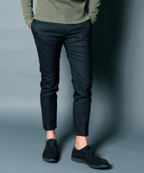 Magine（マージン）の「WOOL TROPICAL STRETCH TAPERED CROPPED PANTS:ウール トロピカル ストレッチ テーパードクロップドパンツ（スラックス・メンズ・チャコールグレー/ブラック/ネイビー・44/46/48）」の4枚目の写真