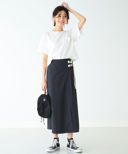 B:MING by BEAMS(ビーミングバイビームス)の「UNIVERSAL OVERALL × B:MING by BEAMS / 別注 ショート ポケットTシャツ 19SS(Tシャツ/カットソー・レディース・ホワイト/ブラック/レッド・ONE SIZE)」の5枚目の写真