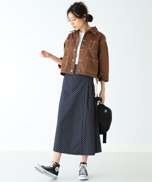 B:MING by BEAMS(ビーミングバイビームス)の「UNIVERSAL OVERALL × B:MING by BEAMS / 別注 ショート ポケットTシャツ 19SS(Tシャツ/カットソー・レディース・ホワイト/ブラック/レッド・ONE SIZE)」の7枚目の写真