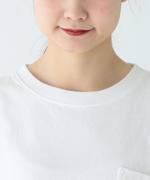 B:MING by BEAMS(ビーミングバイビームス)の「UNIVERSAL OVERALL × B:MING by BEAMS / 別注 ショート ポケットTシャツ 19SS(Tシャツ/カットソー・レディース・ホワイト/ブラック/レッド・ONE SIZE)」の12枚目の写真