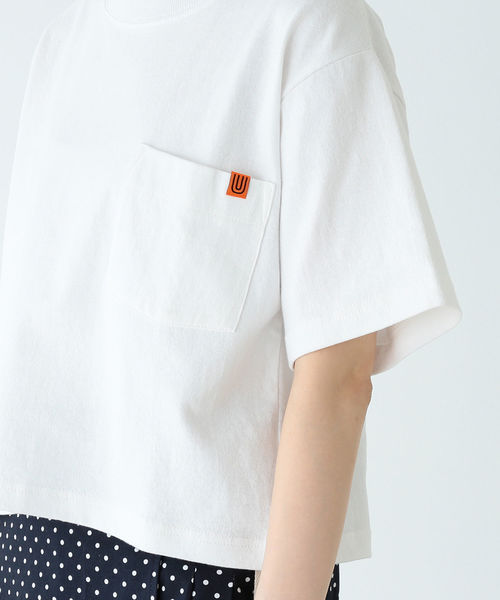 B:MING by BEAMS(ビーミングバイビームス)の「UNIVERSAL OVERALL × B:MING by BEAMS / 別注 ショート ポケットTシャツ 19SS(Tシャツ/カットソー・レディース・ホワイト/ブラック/レッド・ONE SIZE)」の16枚目の写真